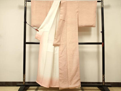 平和屋着物■上質な小紋　作家物　流水文　鬼しぼ縮緬　正絹　逸品　DABJ9381ya