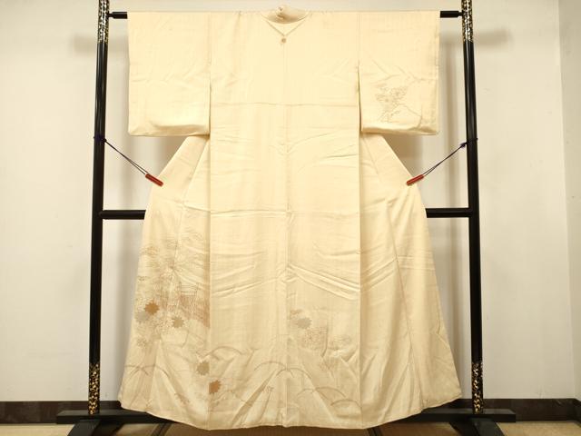 平和屋着物■中国三大刺繍　相良刺繍　総刺繍　訪問着　風景花松文　正絹　逸品　DABJ9389ya