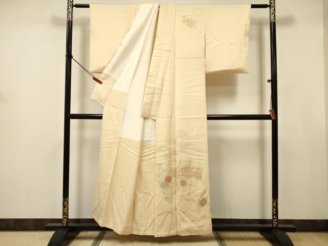 平和屋着物■中国三大刺繍　相良刺繍　総刺繍　訪問着　風景花松文　正絹　逸品　DABJ9389ya