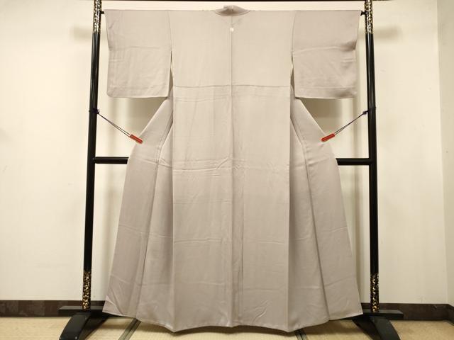 平和屋着物■上質な色無地　紗綾形地紋　霞色　正絹　逸品　DABJ9392ya
