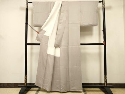 平和屋着物■上質な色無地　紗綾形地紋　霞色　正絹　逸品　DABJ9392ya