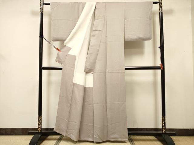 平和屋着物■上質な色無地　紗綾形地紋　霞色　正絹　逸品　DABJ9392ya