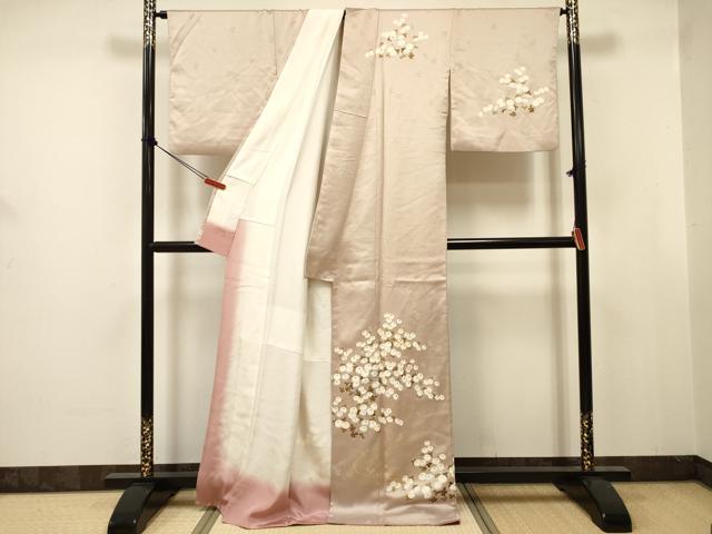 平和屋着物■訪問着　駒刺繍　小花尽くし　金彩　正絹　逸品　DABJ9398ya