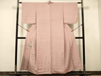 平和屋着物■色留訪問着　枝花文　暈し染め　小鳥　金彩　正絹　逸品　DABJ9403ya