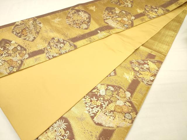 平和屋着物◎六通柄袋帯　侘献上蒔絵文　金銀糸　正絹　逸品　DABJ9422ya