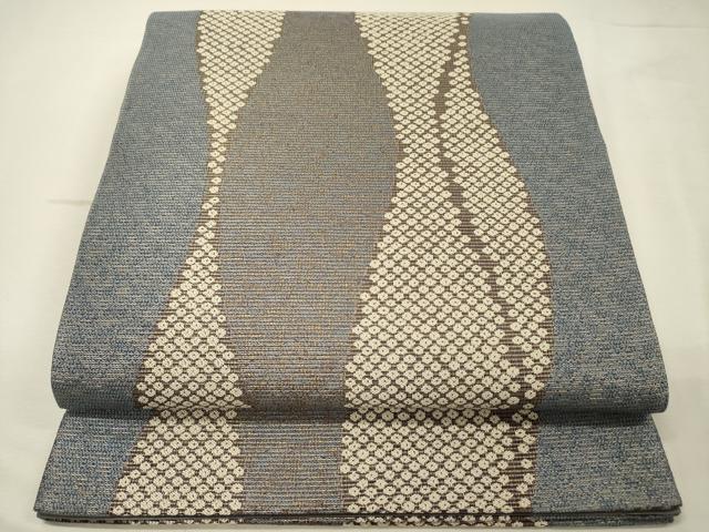 平和屋着物◎六通柄袋帯　立涌文　鹿の子　本泥染袋帯　金糸　正絹　逸品　DABJ9439ya