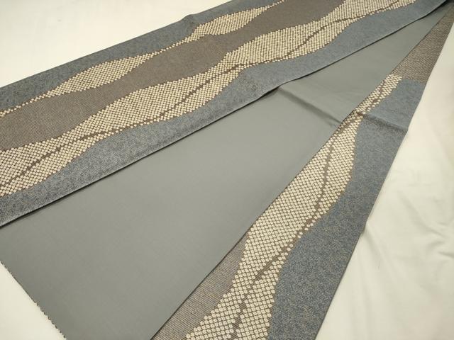 平和屋着物◎六通柄袋帯　立涌文　鹿の子　本泥染袋帯　金糸　正絹　逸品　DABJ9439ya