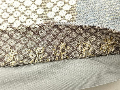 平和屋着物◎六通柄袋帯　立涌文　鹿の子　本泥染袋帯　金糸　正絹　逸品　DABJ9439ya