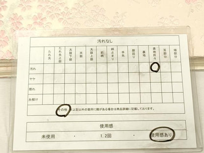 平和屋着物◎六通柄袋帯　唐織　枝桜　銀糸　正絹　逸品　DABJ9456ya