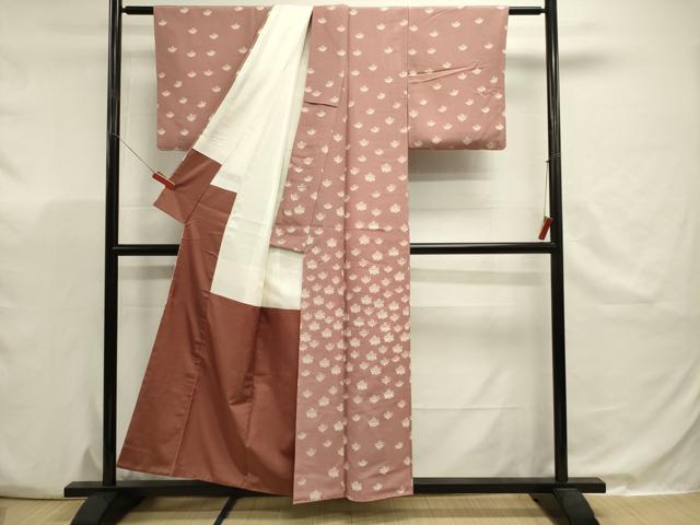 平和屋着物■訪問着　紬地　草花文　正絹　逸品　DABJ9466ya