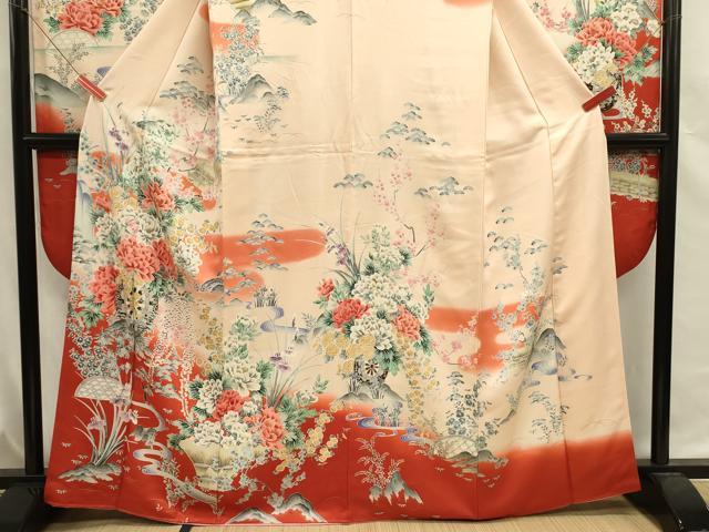 平和屋着物■豪華振袖　花車文　暈し染め　金彩　正絹　逸品　DABJ9501ya
