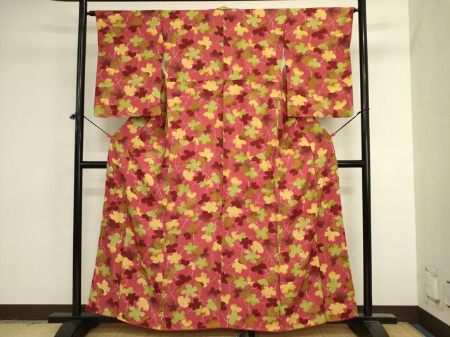 平和屋着物■上質な小紋　舞花文　正絹　逸品　DABJ9510ya
