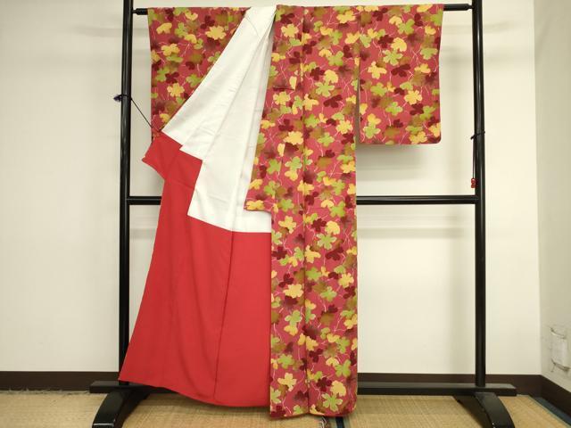 平和屋着物■上質な小紋　舞花文　正絹　逸品　DABJ9510ya