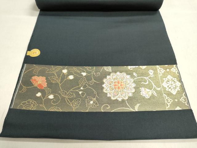 平和屋着物▼西陣　名古屋帯　帯反物　正倉院花唐草文　金糸　証紙付き　逸品　未使用　DABJ9525we