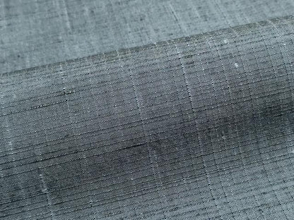 平和屋着物●男性　生紬　反物　着尺　アンサンブル　手織　御召納戸色　キングサイズ　証紙付き　逸品　未使用　DABJ9545we