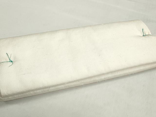 平和屋着物▼羽織・コート　白生地　反物　羽尺　生成り色　お召縮緬　逸品　未使用　DABJ9548we
