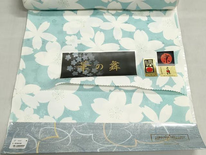 平和屋着物●長襦袢　反物　着尺　京友禅　舞桜　逸品　未使用　DABJ9572we