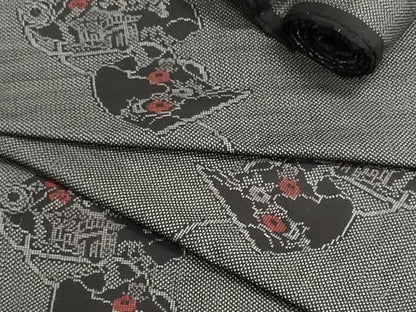 平和屋着物▼本場大島紬　反物　着尺　7マルキ　絵巻花文　逸品　未使用　DABJ9630we