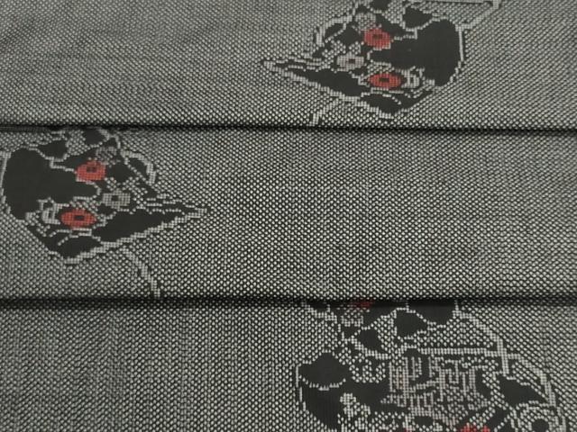 平和屋着物▼本場大島紬　反物　着尺　7マルキ　絵巻花文　逸品　未使用　DABJ9630we