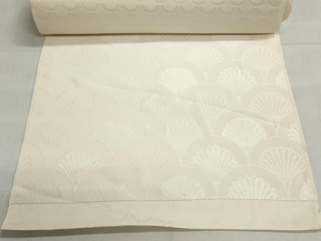 平和屋着物▼白生地　反物　着尺　八掛付き　生成り色　逸品　未使用　DABJ9640we
