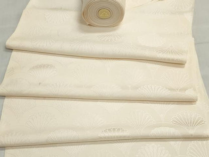 平和屋着物▼白生地　反物　着尺　八掛付き　生成り色　逸品　未使用　DABJ9640we