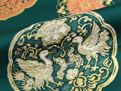 平和屋着物▼名古屋帯　帯反物　正倉院花鳥文　金銀糸　逸品　未使用　DABJ9643we