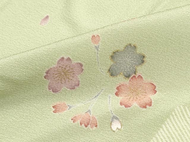 平和屋着物●小紋　反物　着尺　八掛付き　草花文　逸品　未使用　DABJ9714we