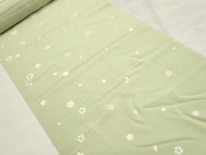 平和屋着物●小紋　反物　着尺　八掛付き　草花文　逸品　未使用　DABJ9714we