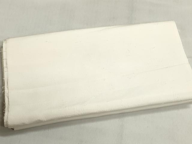 平和屋着物▼羽織・コート　白生地　反物　羽尺　生成り色　お召縮緬　逸品　未使用　DABJ9740we