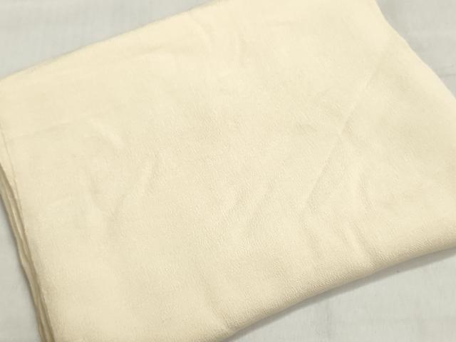 平和屋着物▼白生地　反物　着尺　白橡色　鬼しぼ縮緬　逸品　未使用　DABJ9759we