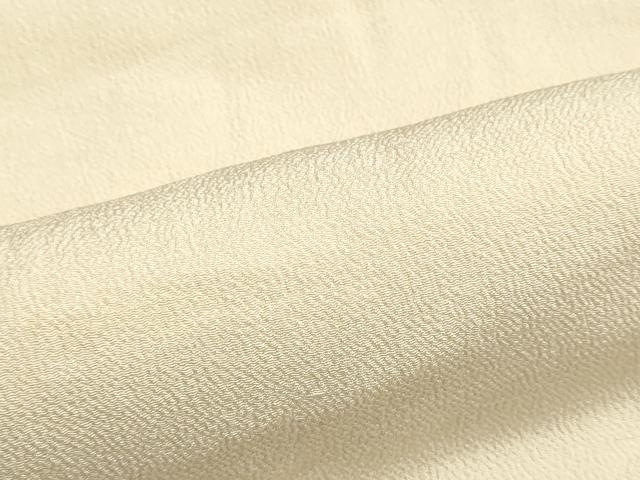 平和屋着物▼白生地　反物　着尺　白橡色　鬼しぼ縮緬　逸品　未使用　DABJ9759we