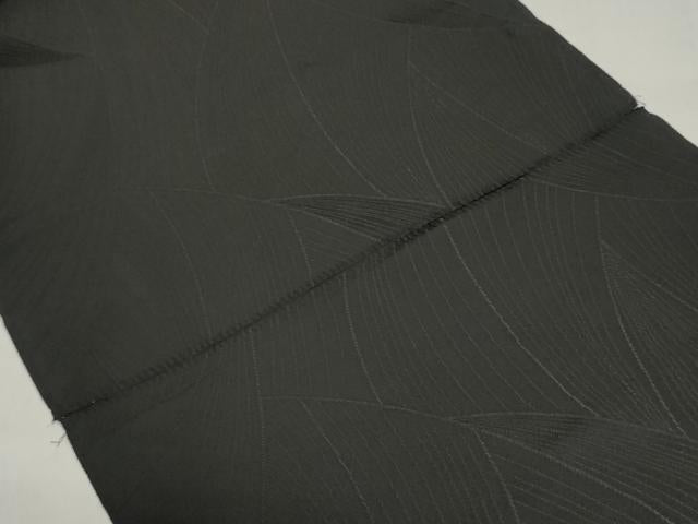 平和屋着物▼羽織・コート　黒生地　解き反物　羽尺　抽象地紋　逸品　DABJ9770we