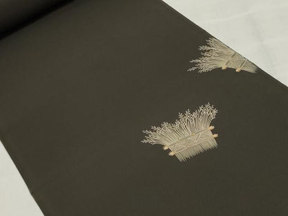 平和屋着物▼羽織・コート　反物　羽尺　刺繍　柴垣文　黒地　逸品　未使用　DABJ9782we
