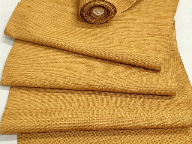平和屋着物▼本場筑前博多織　名古屋帯　帯反物　狐色　逸品　未使用　DABJ9808we