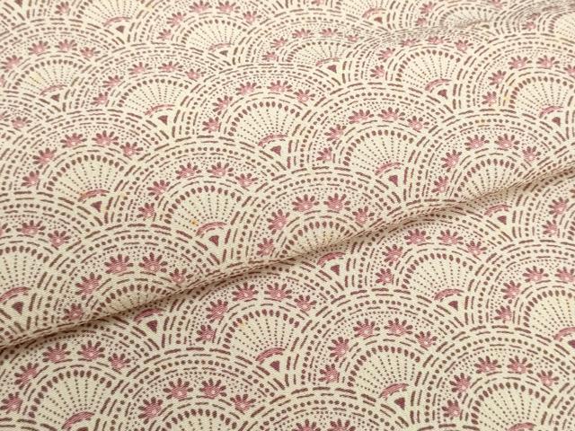 平和屋着物●名古屋帯　帯反物　一方付染帯　花青海波　逸品　未使用　DABJ9832we
