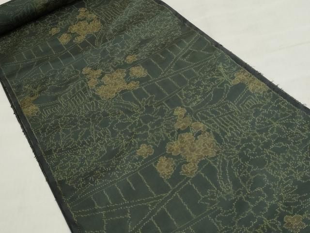 平和屋着物▼本場大島紬　反物　着尺　御所車花文　関絹織物謹製　逸品　未使用　DABJ9853we