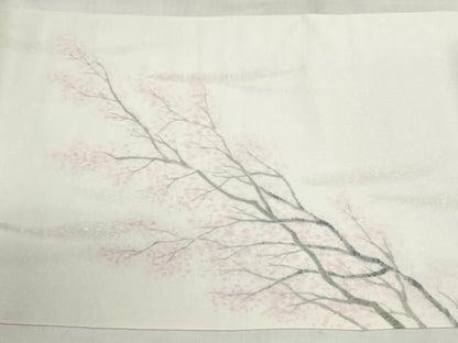 平和屋着物●塩瀬　名古屋帯　帯反物　枝桜文　逸品　未使用　DABJ9914we
