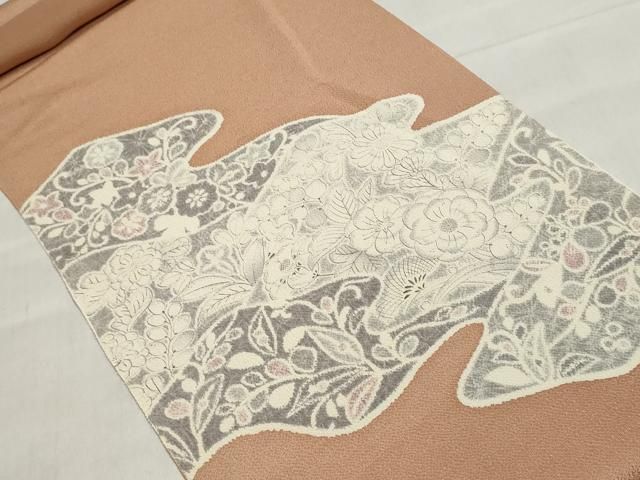 平和屋着物▼名古屋帯　帯反物　辻が花　鬼しぼ縮緬　逸品　未使用　DABJ9916we