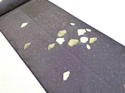 平和屋着物●付下げ　解き反物　着尺　作家物　手描き　草花文　金通し地　逸品　DABJ9931we