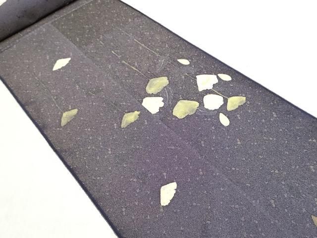 平和屋着物●付下げ　解き反物　着尺　作家物　手描き　草花文　金通し地　逸品　DABJ9931we