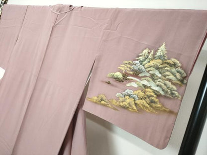 平和屋着物●訪問着　風景文　暈し染め　金銀彩　正絹　逸品　DABK0005ud