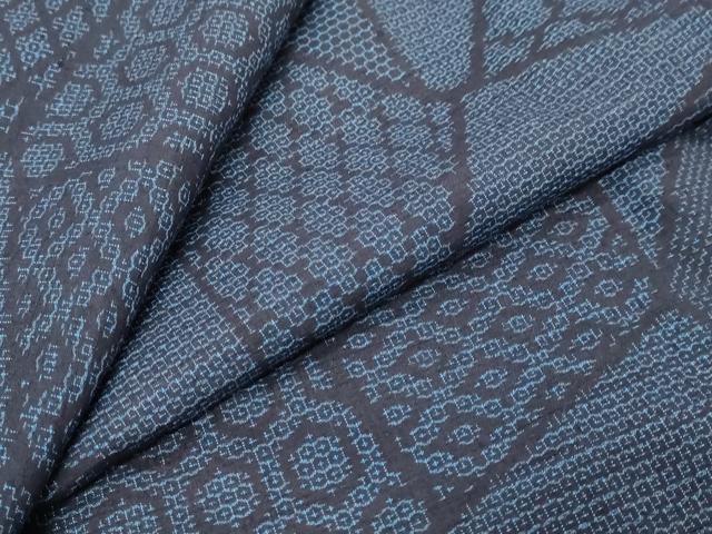 平和屋着物●結城紬　80亀甲　切嵌吉祥文　正絹　逸品　未使用　DABK0009ud