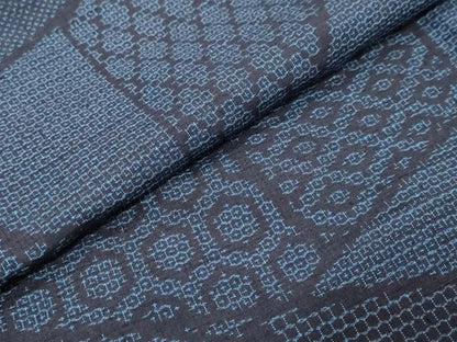 平和屋着物●結城紬　80亀甲　切嵌吉祥文　正絹　逸品　未使用　DABK0009ud