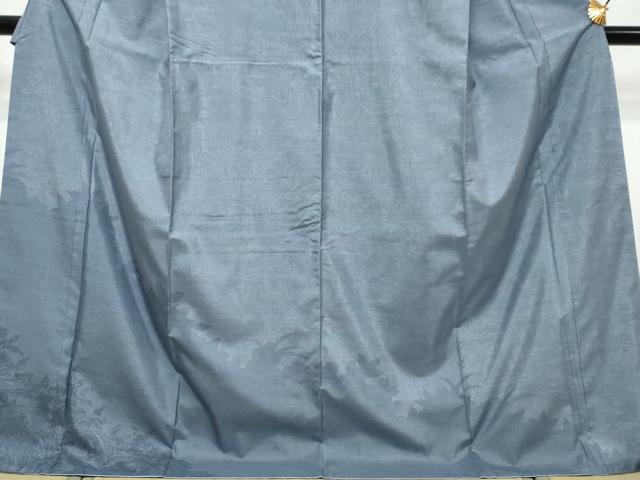 平和屋着物●訪問着　紬地　草花文　シルエット　ロング丈　正絹　逸品　DABK0015ud