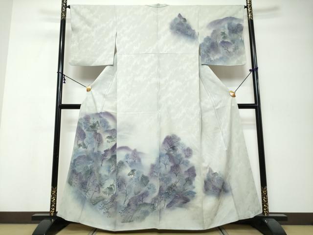 平和屋着物●訪問着　風景笹竹文　正絹　逸品　DABK0023ud