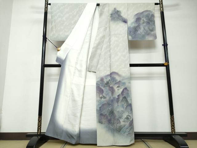 平和屋着物●訪問着　風景笹竹文　正絹　逸品　DABK0023ud