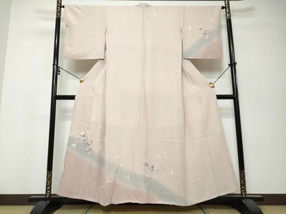 平和屋着物●訪問着　枝花文　暈し染め　正絹　逸品　DABK0025ud
