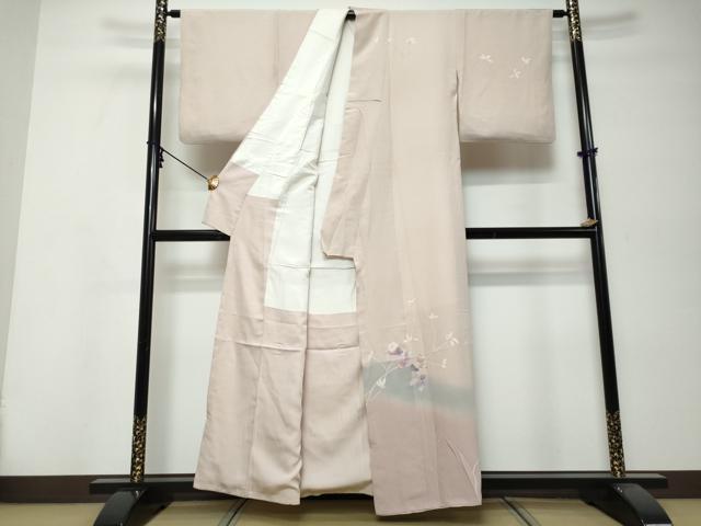 平和屋着物●訪問着　枝花文　暈し染め　正絹　逸品　DABK0025ud
