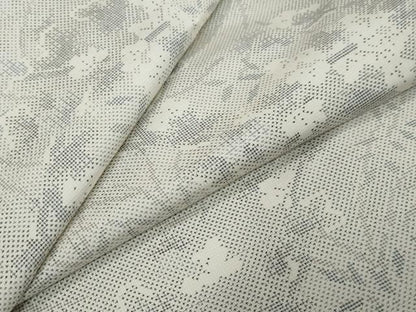 平和屋着物●本場大島紬　白大島　枝花文　正絹　逸品　DABK0028ud
