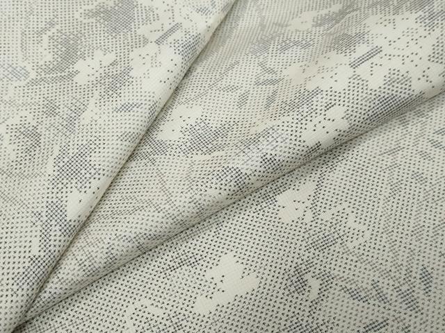 平和屋着物●本場大島紬　白大島　枝花文　正絹　逸品　DABK0028ud